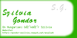 szilvia gondor business card